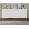 VENTE-UNIQUE Buffet avec 4 portes en MDF et acier - Blanc et doré - YESINIA