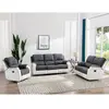 VENTE-UNIQUE BRODY - Microfibre et Simili Gris et Blanc