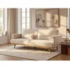 VENTE-UNIQUE Canapé 3 places convertible clic-clac en tissu bouclette blanc ESME