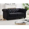 Vente-Unique Canapé 2 places en simili noir CHESTERFIELD