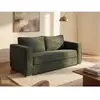 VENTE-UNIQUE Canapé 4 places convertible express en velours côtelé vert sapin - Couchage 160 cm - Matelas 22 cm LORETO