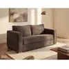 VENTE-UNIQUE Canapé 4 places convertible express en velours côtelé marron - Couchage 160 cm - Matelas 22 cm LORETO