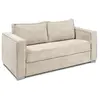 VENTE-UNIQUE Canapé 4 places convertible express en velours côtelé beige - Couchage 160 cm - Matelas 14 cm LORETO