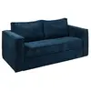 VENTE-UNIQUE Canapé convertible velours 3 places bleu nuit