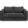 VENTE-UNIQUE Canapé 4 places convertible express en velours côtelé gris anthracite - Couchage à lattes larges 160 cm - Matelas 22 cm LORETO