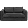 VENTE-UNIQUE Canapé 4 places convertible express en velours côtelé gris anthracite - Couchage 160 cm - Matelas 18 cm LORETO