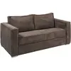 VENTE-UNIQUE Canapé 3 places convertible express en velours côtelé marron - Couchage à lattes larges 140 cm - Matelas 18 cm LORETO