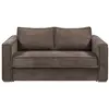 Vente-Unique Canapé 4 places convertible express en velours côtelé marron - Couchage à lattes larges 160 cm - Matelas 18 cm LORETO