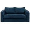 VENTE-UNIQUE Canapé 3 places convertible express en velours côtelé bleu nuit - Couchage 140 cm - Matelas 22 cm LORETO