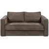 VENTE-UNIQUE Canapé 3 places convertible express en velours côtelé marron - Couchage 140 cm - Matelas 22 cm LORETO