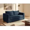 VENTE-UNIQUE Canapé convertible velours 4 places bleu nuit