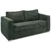 VENTE-UNIQUE Canapé 3 places convertible express en velours côtelé vert sapin - Couchage à lattes larges 140 cm - Matelas 14 cm LORETO
