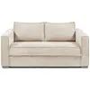 VENTE-UNIQUE Canapé 4 places convertible express en velours côtelé beige - Couchage à lattes larges 160 cm - Matelas 14 cm LORETO