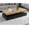 VENTE-UNIQUE Table basse avec 2 tiroirs en MDF - Noir et naturel clair - FELIX