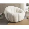 VENTE-UNIQUE Fauteuil coquillage pivotant en tissu bouclette blanc COSSATO