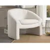 VENTE-UNIQUE Fauteuil en tissu bouclette blanc OSSANA