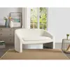 Vente-unique - Canapé 2 Places en Tissu Bouclette Blanc OSSANA
