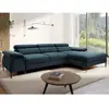 VENTE-UNIQUE Canapé d'angle droit convertible en velours bleu nuit SEPINA de