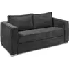 VENTE-UNIQUE Canapé 3 places convertible express en velours côtelé gris anthracite - Couchage à lattes larges 140 cm - Matelas 14 cm LORETO