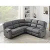 VENTE-UNIQUE Canapé d'angle relax en tissu gris clair RIETI