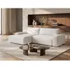 VENTE-UNIQUE Canapé d'angle gauche convertible en tissu texturé crème DAVISO