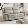 VENTE-UNIQUE Canapé 3 places relax électrique en cuir gris clair ADELIO