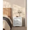 VENTE-UNIQUE Lot de 2 tables de chevet - 2 tiroirs - Simili blanc - CAPITOLE