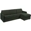 VENTE-UNIQUE Canapé d'angle convertible express et réversible en tissu vert sapin - Couchage 160 cm à lattes larges - Matelas 22 cm - CALIFE