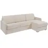 VENTE-UNIQUE Canapé d'angle convertible express et réversible en tissu beige - Couchage 160 cm - Matelas 18 cm - CALIFE