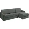 VENTE-UNIQUE Canapé d'angle convertible express et réversible en tissu gris - Couchage 140 cm - Matelas 18 cm - CALIFE