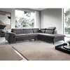 Canapé grand angle droit convertible en velours gris anthracite SAMARA