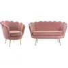 VENTE-UNIQUE PASCAL MORABITO DANDELION Canapé 2 places et fauteuil coquillage - Rose