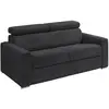 VENTE-UNIQUE Canapé 4 places convertible express en velours côtelé gris - Couchage 160 cm - Matelas 18 cm - VIZIR