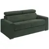 Vente-Unique Canapé 4 places convertible express en velours côtelé vert - Couchage à lattes larges 160 cm - Matelas 22 cm mémoire de forme - VIZIR
