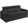 VENTE-UNIQUE Canapé 3 places convertible express en velours côtelé gris - Couchage à lattes larges 140 cm - Matelas 22 cm - VIZIR