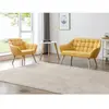 Vente-unique Canapé 2 places et fauteuil en tissu jaune moutarde CASERTA