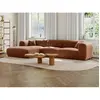Vente-Unique Grand canapé d'angle gauche en tissu texturé terracotta POGNI de Maison Céphy