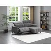 Canapé d'angle droit relax électrique en tissu texturé gris CELTIMO