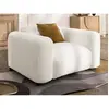 Vente-Unique Fauteuil en tissu bouclette blanc POGNI de Maison Céphy