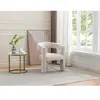 Fauteuil en tissu texturé beige FAVINA