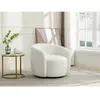 VENTE-UNIQUE Fauteuil pivotant en tissu bouclette blanc VEREIDE