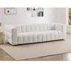 Canapé 4 places en tissu bouclette blanc ivoire LERICI
