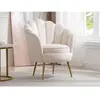 VENTE-UNIQUE Fauteuil coquillage en velours beige LALEA