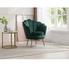 VENTE-UNIQUE Fauteuil coquillage en velours vert LALEA