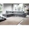 Pascal Morabito Canapé grand angle gauche convertible en velours gris clair SAMARA de