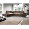 Pascal Morabito Canapé grand angle gauche convertible en velours taupe SAMARA de