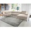Canapé d'angle droit panoramique convertible en velours beige SEPINA d...