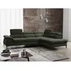 Vente-unique Grand canapé d'angle droit convertible en velours vert SEPINA