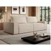 VENTE-UNIQUE Canapé 4 places convertible en velours texturé beige AMELIA