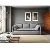 VENTE-UNIQUE Canapé convertible 3 places en velours côtelé gris TEODORA